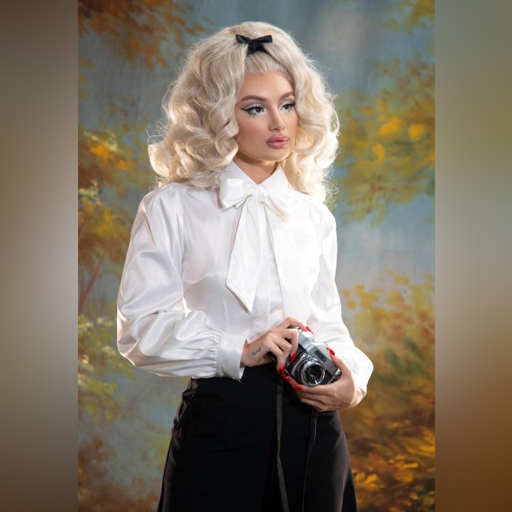 NWT Katakomb Angela Blouse White